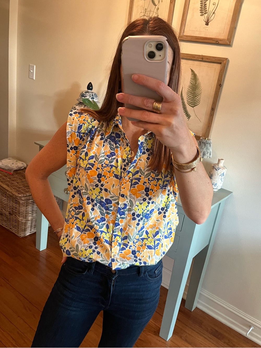 Entro floral button down top